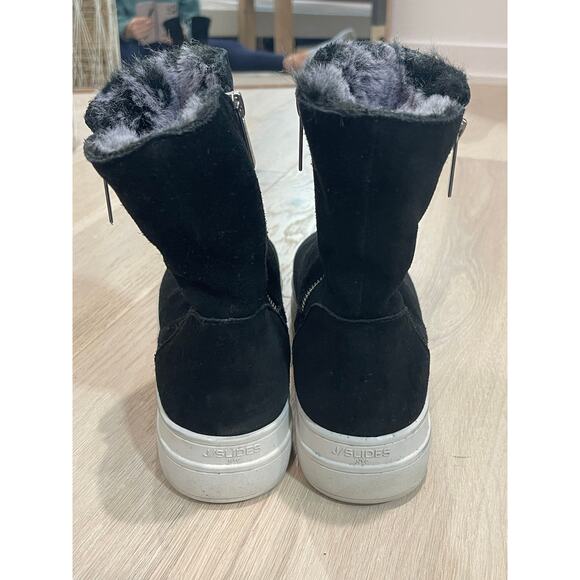 J Slides Boots Women 8.5 Black White Tristan Waterproof Platform Sneaker Bootie - Picture 3 of 8